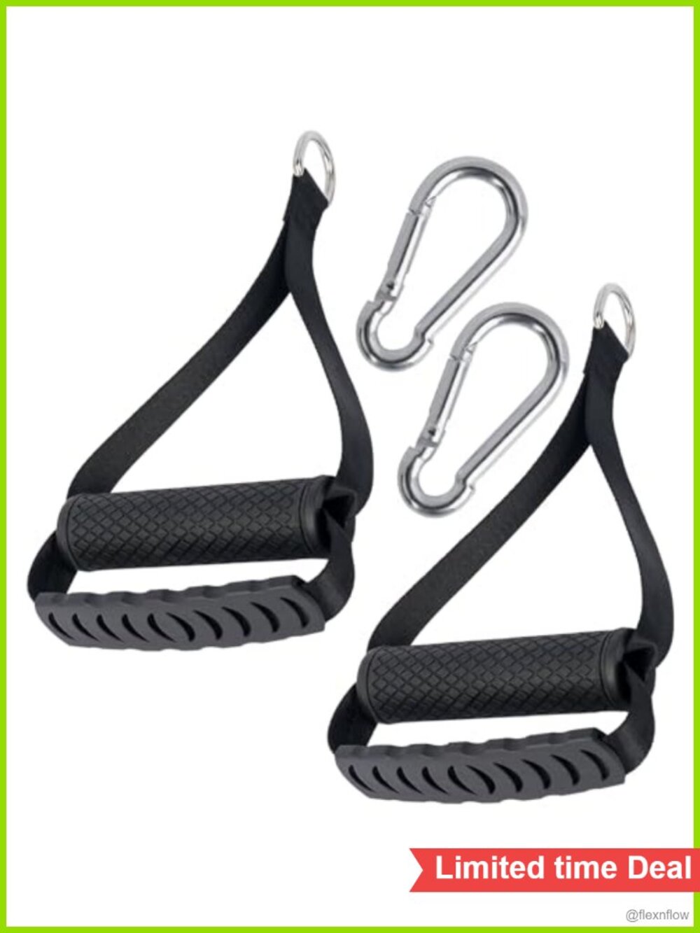 5-Way Hand Grip Ankle Cuffs Thick Woven Nylon Home Gym Attachments